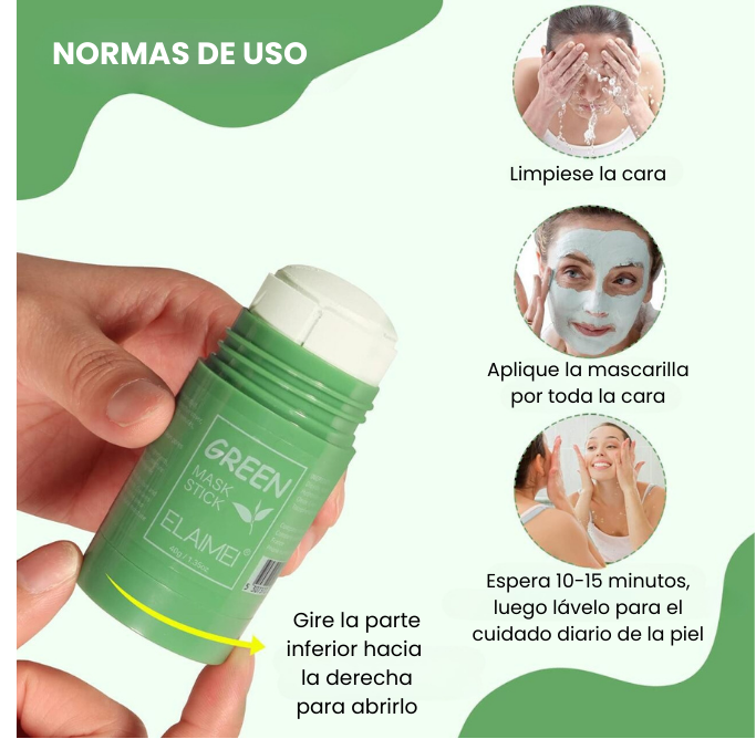 Mascarilla té verde 3x1